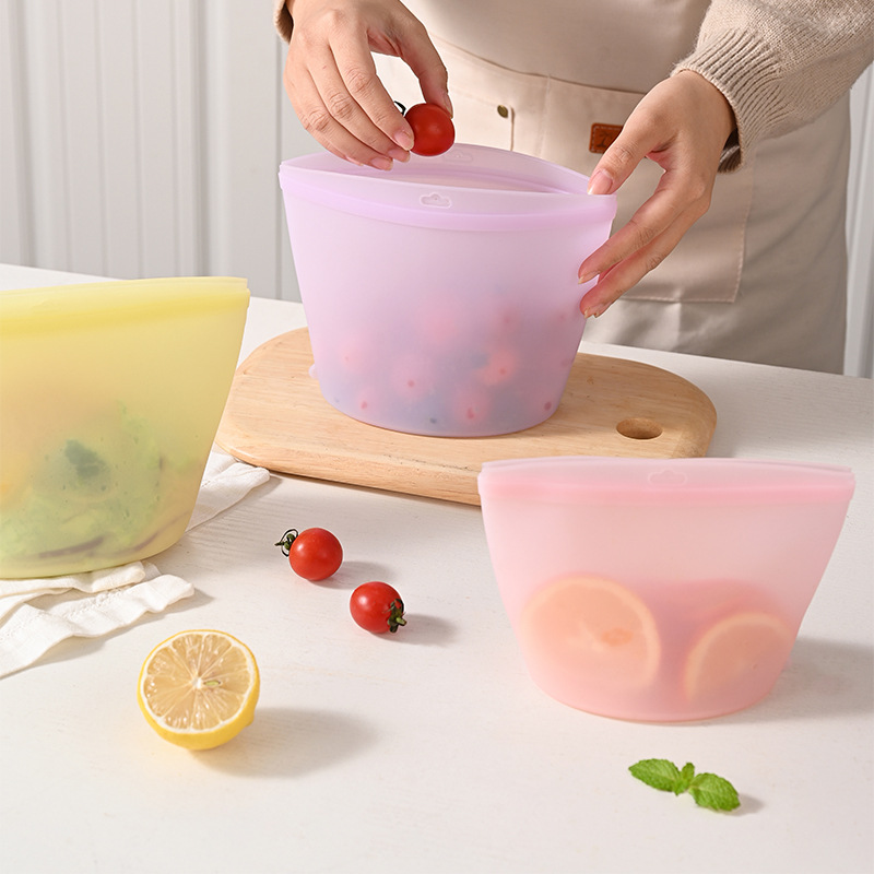 Reusable Produce Bag - Kendinden Sızdırmaz Silikon Saklama Poşeti Yiyecek